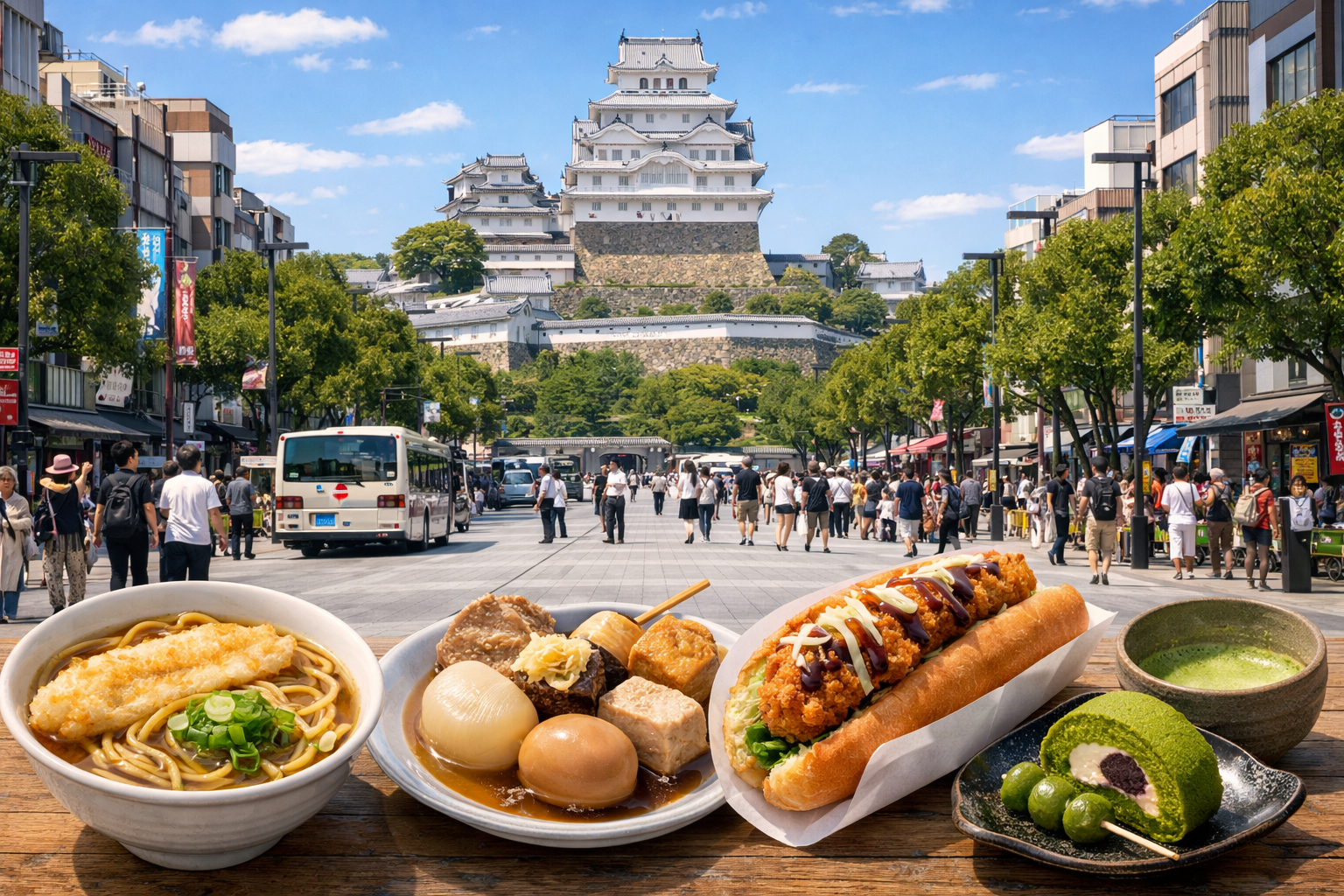 姫路の食べ歩きでまず押さえたい王道グルメのイメージ