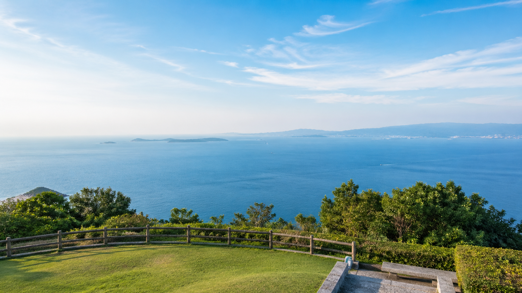 生石岬展望台から紀淡海峡を見渡す淡路島南東部の絶景