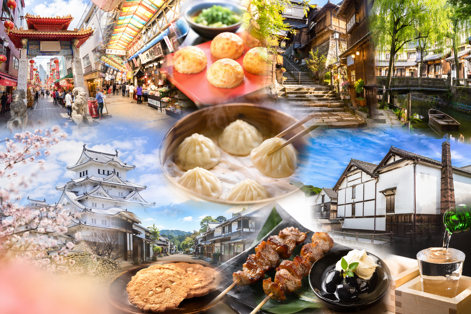 兵庫県の食べ歩き人気スポットおすすめ7選：兵庫県で人気の食べ歩きスポットをまとめた街歩きイメージ