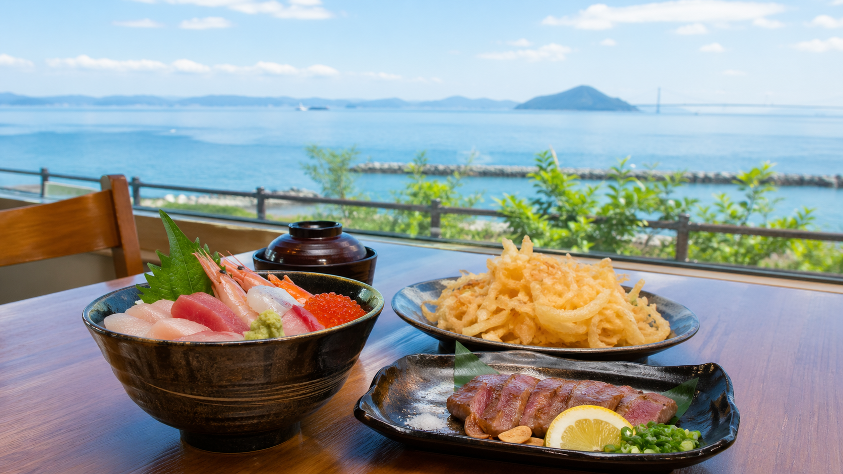 南あわじ市のランチで人気の海鮮丼と淡路島玉ねぎ
