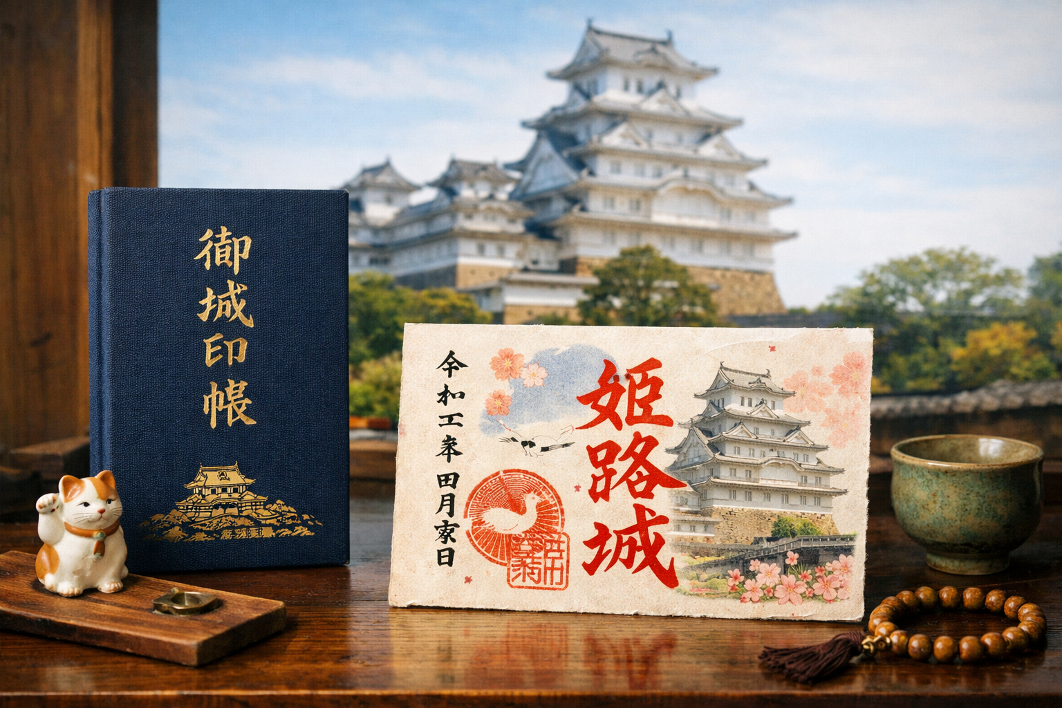 姫路城の御城印の基本情報をわかりやすく紹介するイメージ