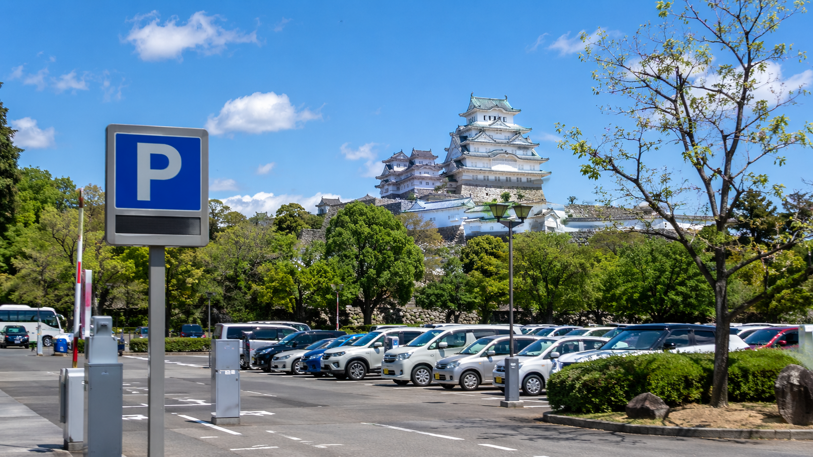 姫路城周辺でおすすめの駐車場候補をまとめたイメージ