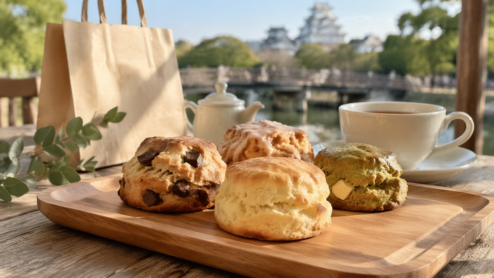姫路でスコーン人気が高まっていることを表す焼き菓子のイメージ