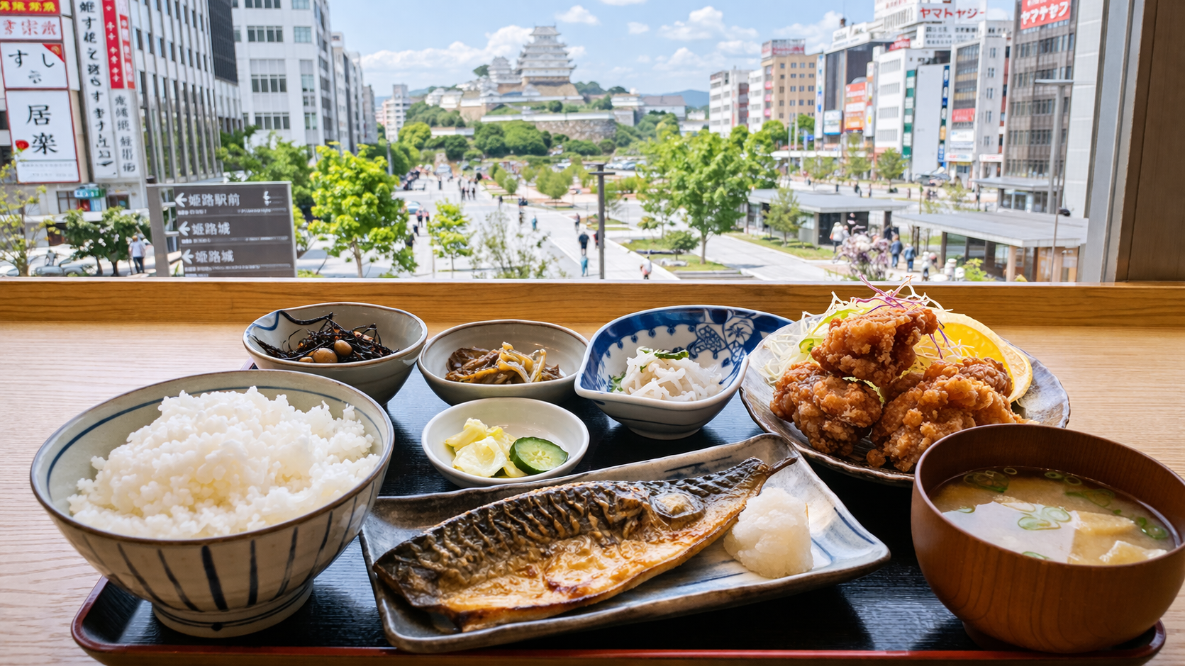 姫路で駐車場付きの定食屋を比較するイメージ