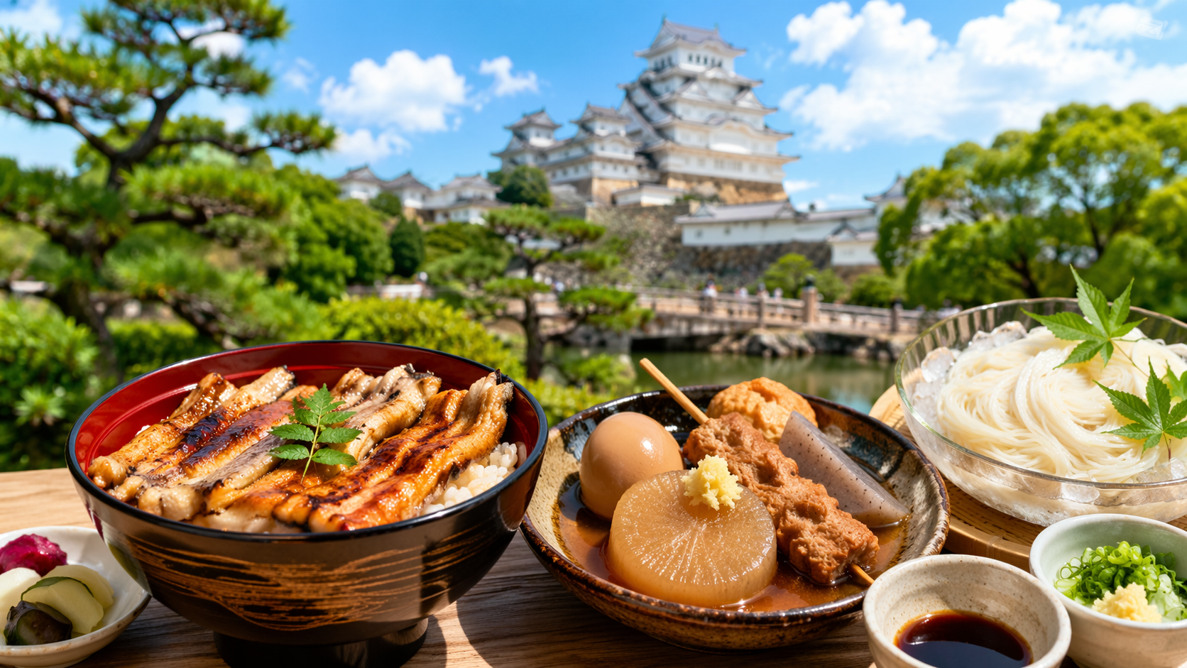 姫路城周辺で味わいたい穴子丼と姫路おでんと播州そうめん