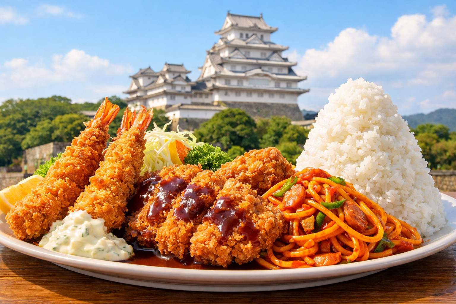 姫路城観光と一緒に楽しみたいデカ盛りグルメのイメージ