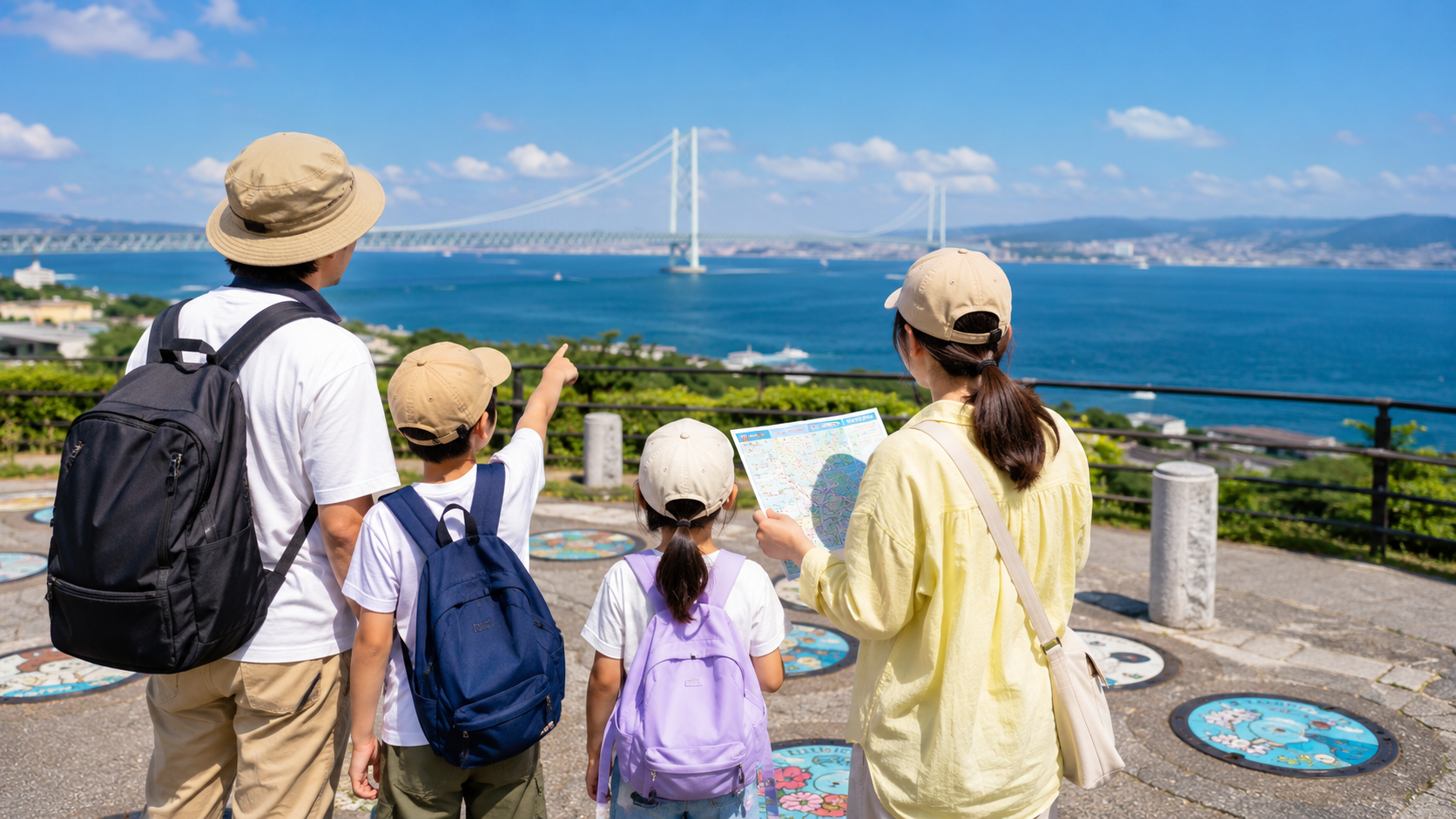 淡路島のポケモンマンホール3か所を巡る観光イメージ