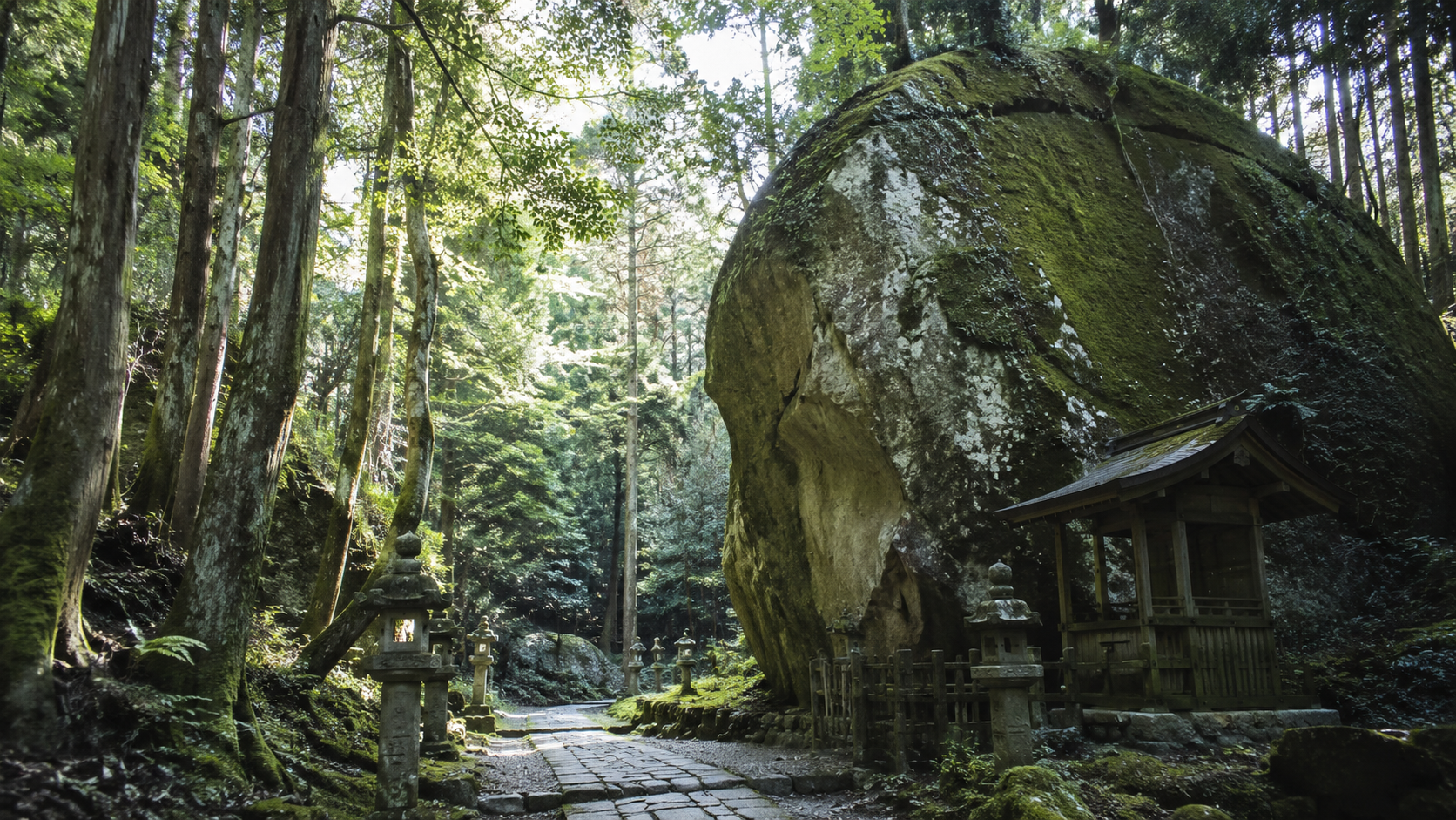 淡路島の岩戸神社で開運や厄除けを願う参拝イメージ